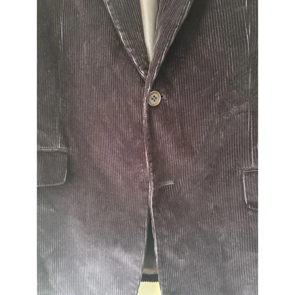 Mens Dark Navy Corduroy Blazer Jacket 42‎ Regular Cotton Single Breasted